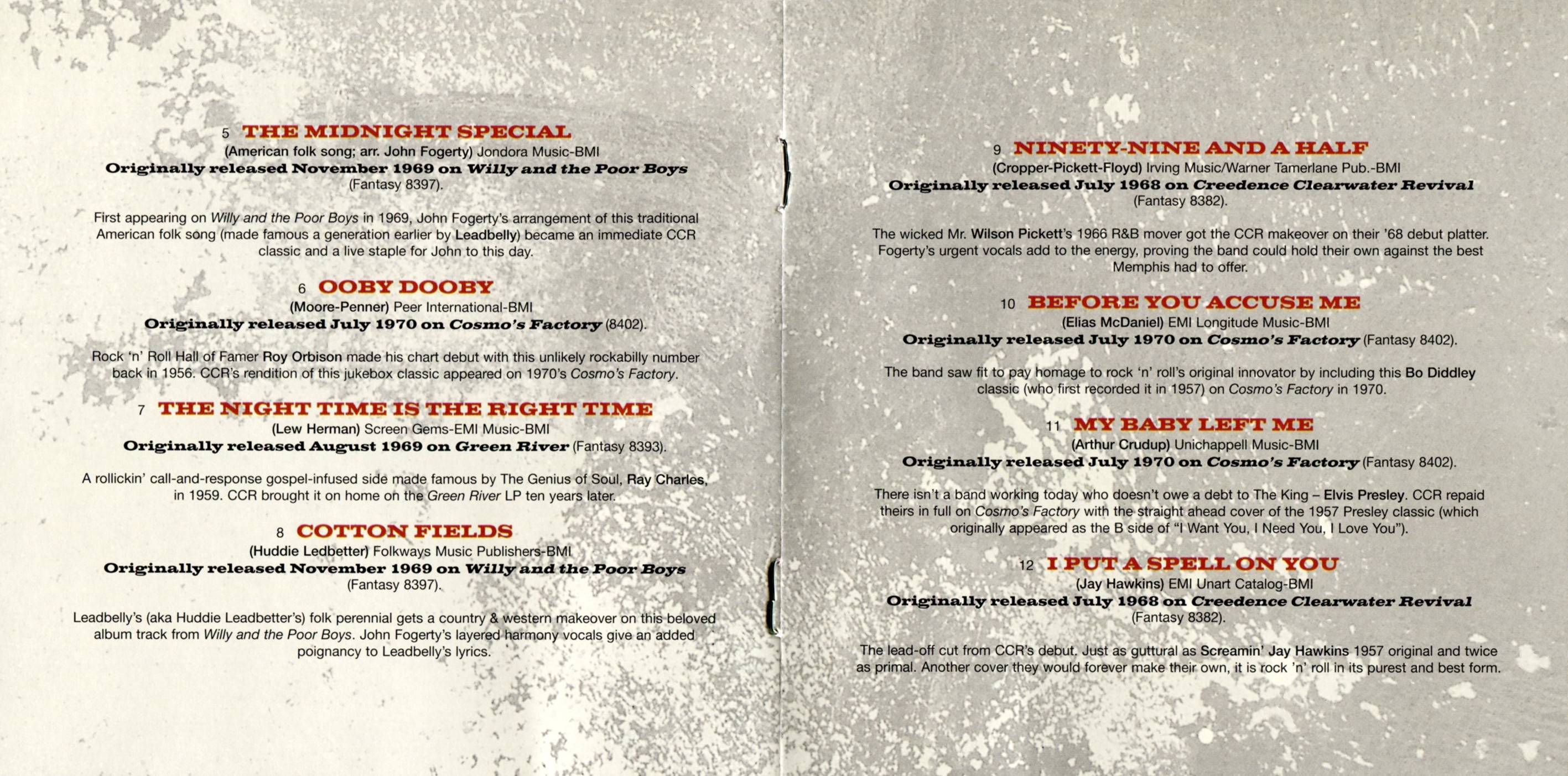 Creedence Clearwater Revival Covers The Classics : Booklet 3